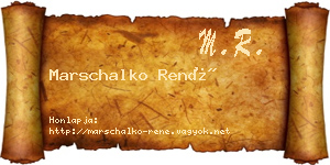 Marschalko René névjegykártya
